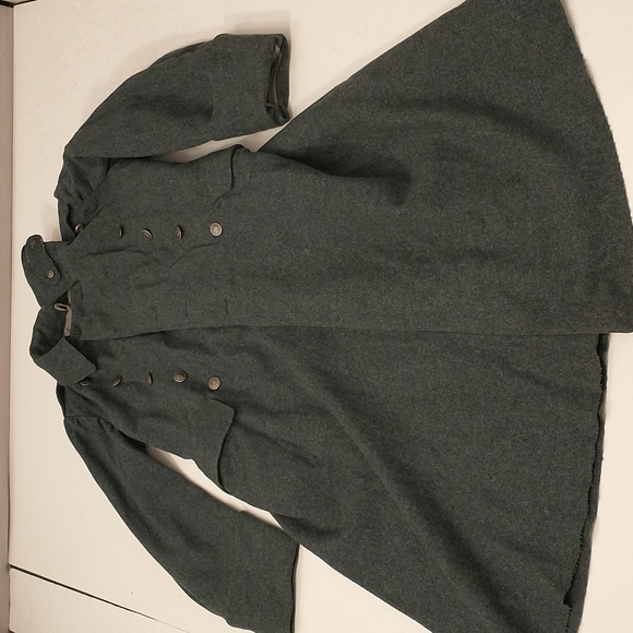 Vintage Swiss Military Wool Coat Bluish Gray Silver Cross Buttons Long Length - Picture 12 of 16